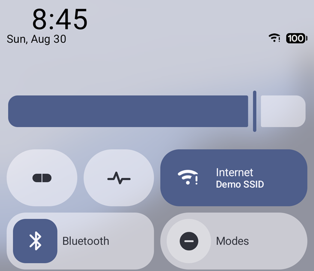 The Pain Tracker tiles in the Quick Settings panel